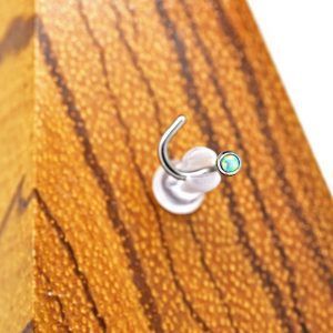 TheHaloCollection Moon Yellow Bezel Cabochon Opal Nostril Screw