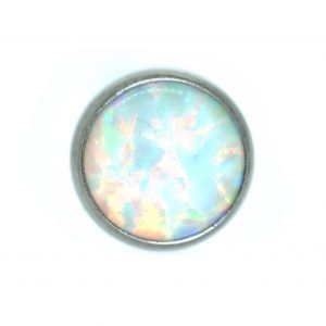White Cabochon Opal Flat